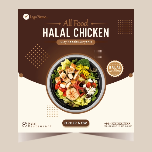 Halal Food Social Media Posts Vector Premium Vector Free