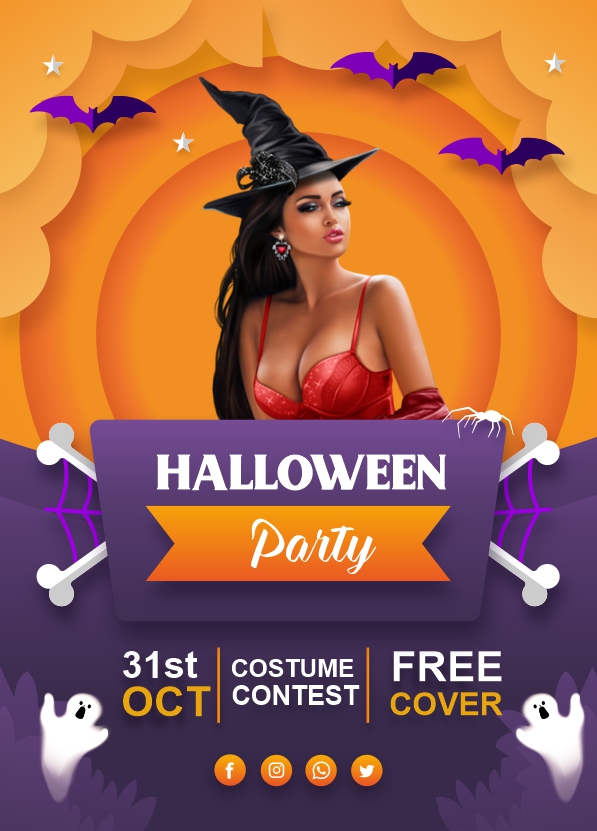 Halloween Party Flyer Free CDR Download