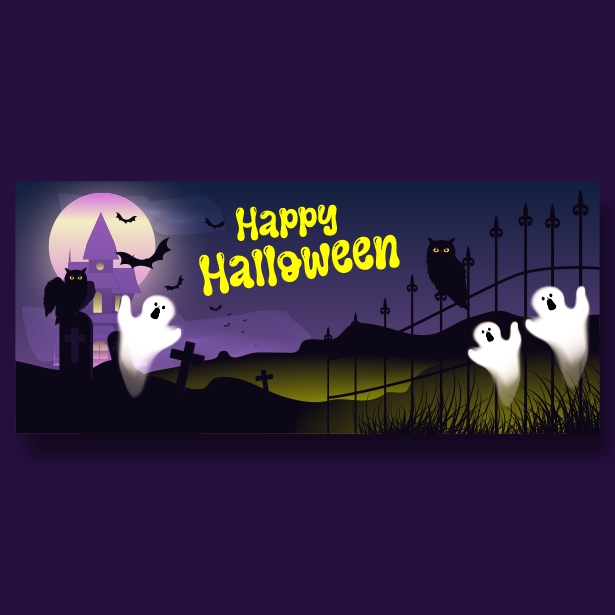 Halloween Website Banner Design Free CDR Download