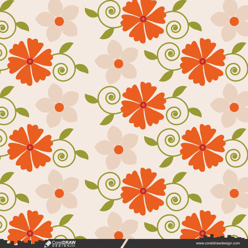 Hand Drawn Floral Background Download CDR