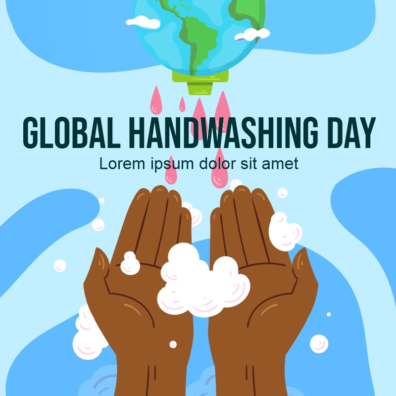 Hand drawn global handwashing day banner vector  free CDR download now