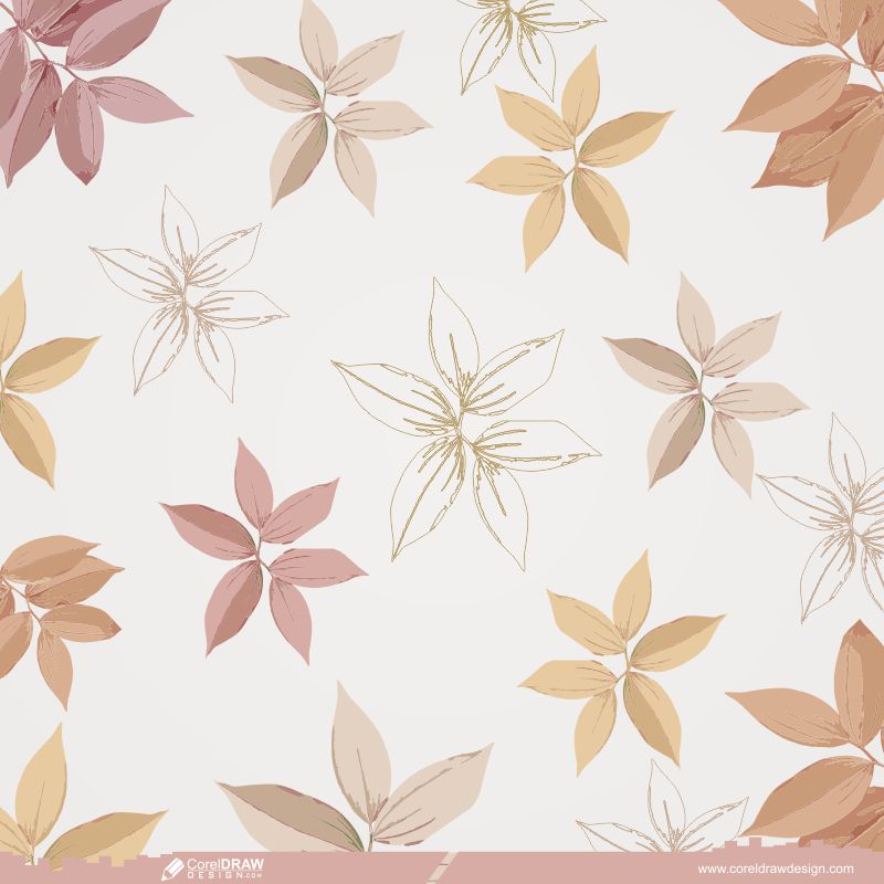 Hand Drawn Linear Engraved Floral Background Free Vector