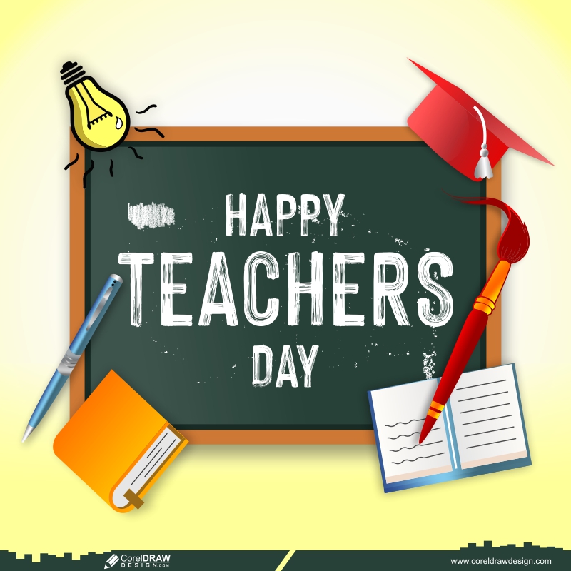 Hand Drawn Teachers Day Background Free Vector