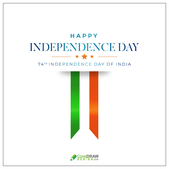 Happy 74th Independence day of india lettering template
