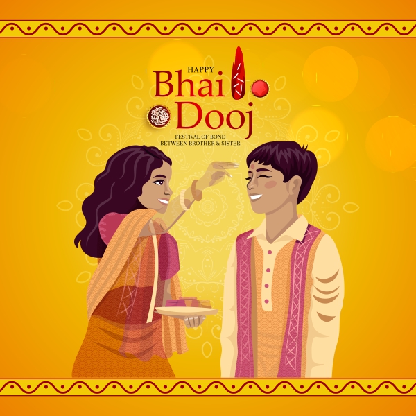 Happy Bhai Dooj Best Wishes  illustrative Vector CDR Download For Free