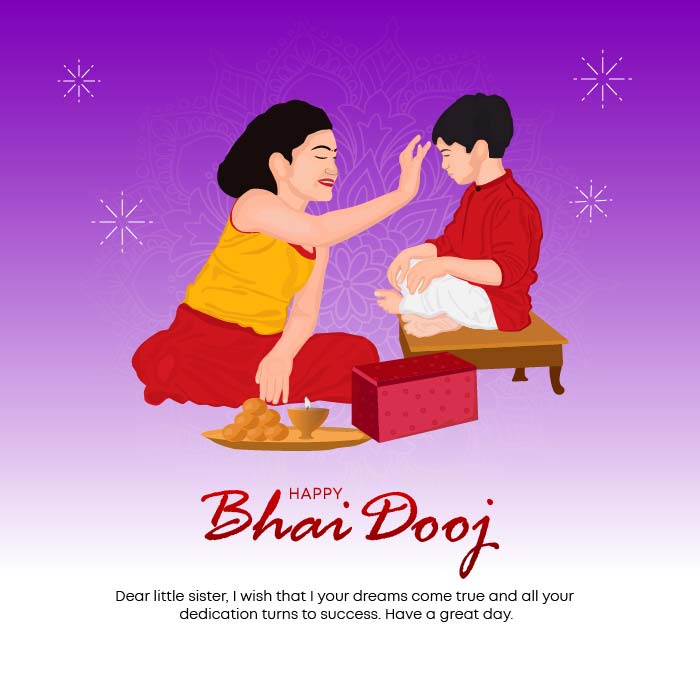 Happy bhai dooj indian festival creative brother sister character vector free