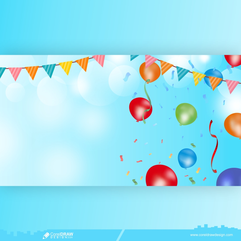 Download Happy Birthday Celebration Background With Realistic Balloons Free  Vector | CorelDraw Design (Download Free CDR, Vector, Stock Images,  Tutorials, Tips & Tricks)