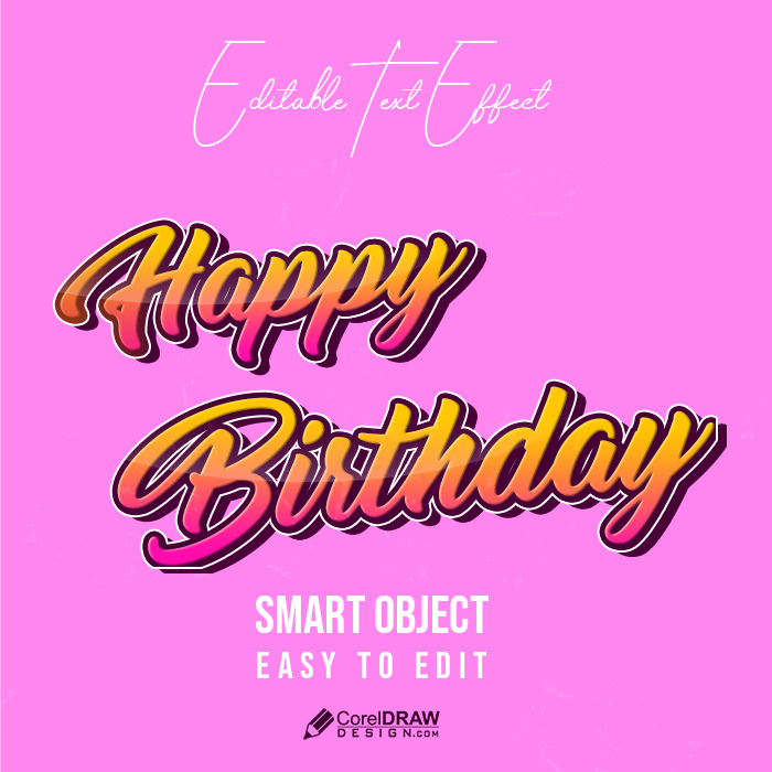 Happy Birthday Celebration Beautiful Text Effect