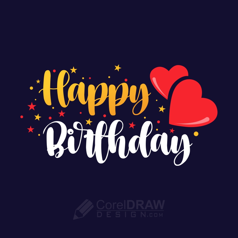 Happy Birthday Decoration text Banner png vector