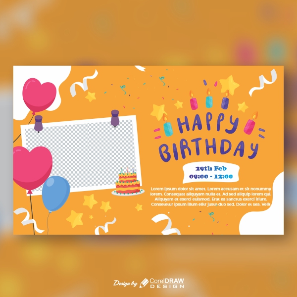 Happy Birthday Party Date Wishing Trending 2021 CDR File Free Download