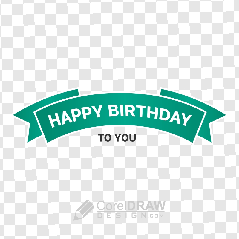 Happy Birthday Ribbon Decoration text Banner png vector cdr