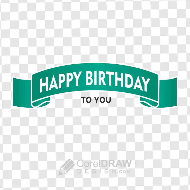 Happy Birthday Ribbon text Banner png vector cdr