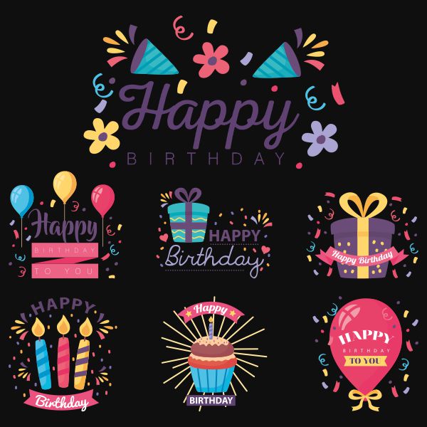 Happy Birthday stickers design CDR file download now for free