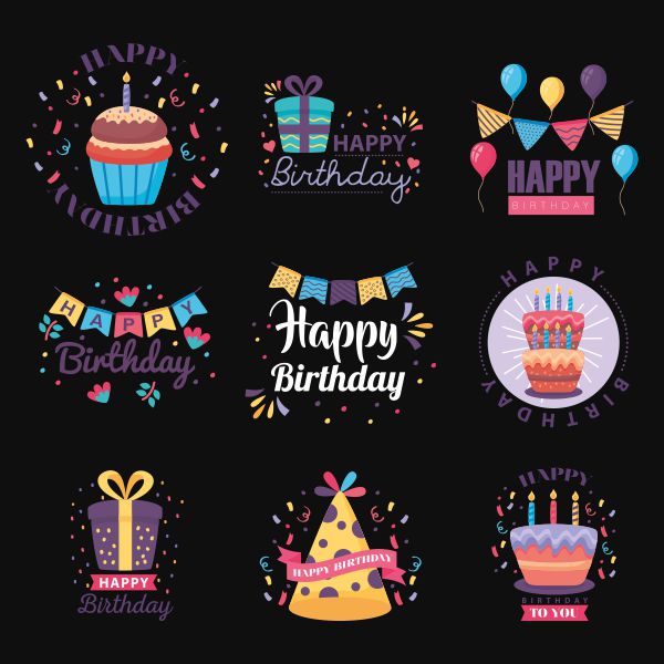 Happy Birthday stickers design CDR file download now free