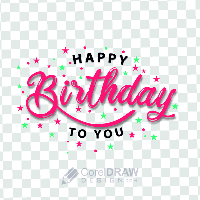 Happy Birthday text Banner png vector download