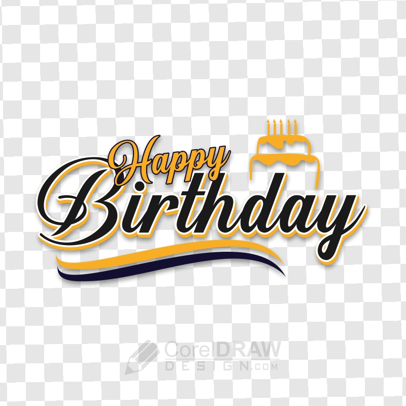 Happy Birthday text png vector download