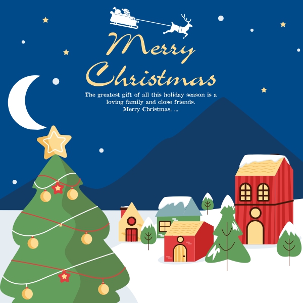 Happy Christmas 2024 Best Wishes Vector illustration Design Free CDR File Download Now