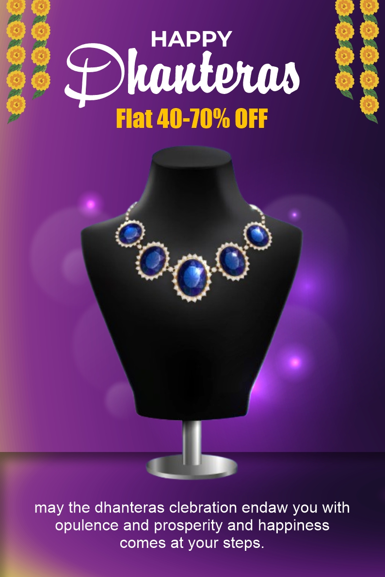 Happy Dhanteras And Diwali Diamond Shop Poster And Banner CDR Download For Free