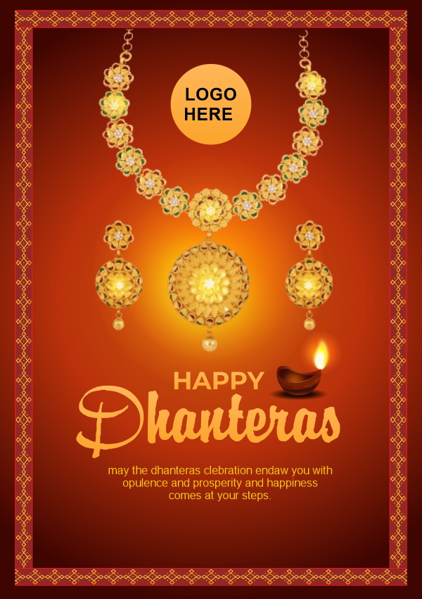 Happy Dhanteras Jewelry Shop Sales Banner Free CDR Download For Free