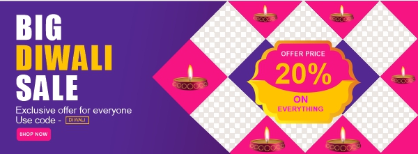 Happy Diwali 2024 Website Sales Banner Vector CDR Download For Free