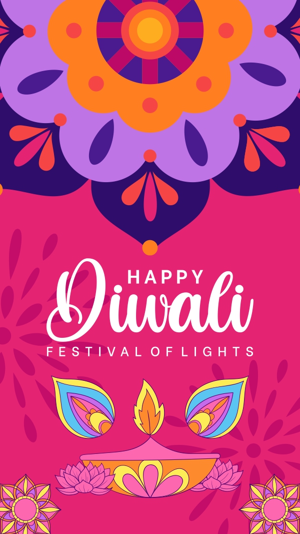 Happy Diwali 2024 Wishing Greeting Card Vector illustration Free CDr Download now