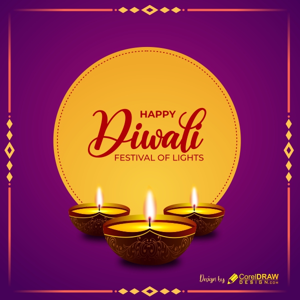 Happy Diwali Beautiful social Media Banner Design Free CDR Template by CorelDrawDesign