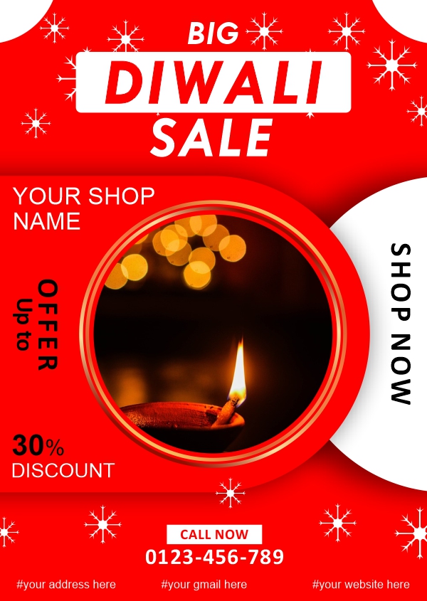 Happy diwali Big Diwali Sale Creative Vector Design For Free In CDR file