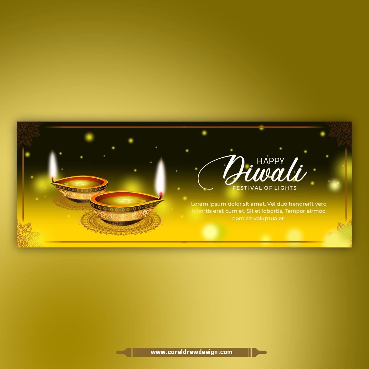Happy Diwali Creative Festival Banner Design Free Vector