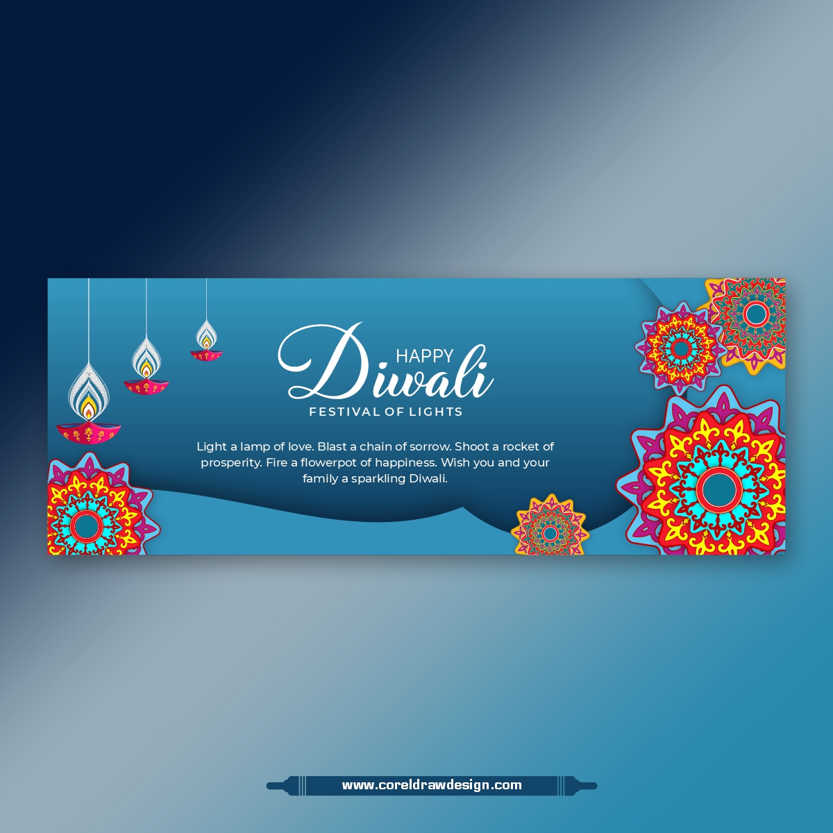 Happy Diwali Festival Banner Design Free Vector