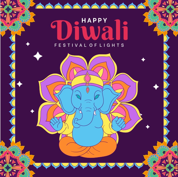 Happy Diwali Free Creative Design Banner With Ganesh ji Free CDR Download Now