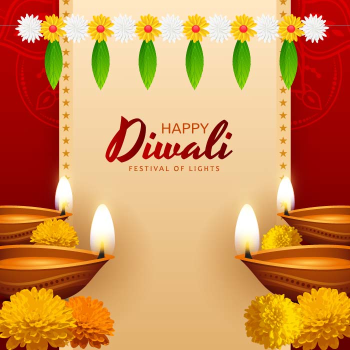 Happy diwali indian festival card vector design