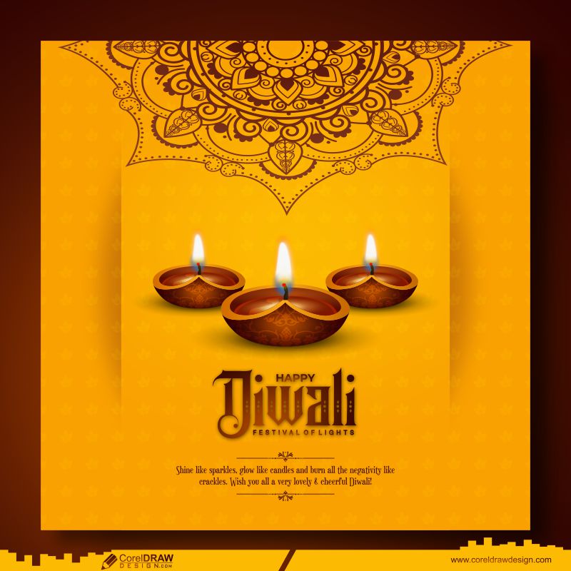 Download Happy Diwali Luxurious Mandala Art Diya Unique Yellow Background  Premium CDR | CorelDraw Design (Download Free CDR, Vector, Stock Images,  Tutorials, Tips & Tricks)