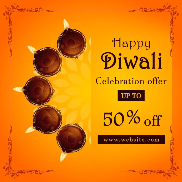 Happy Diwali Sale poster design CDR file  download for free