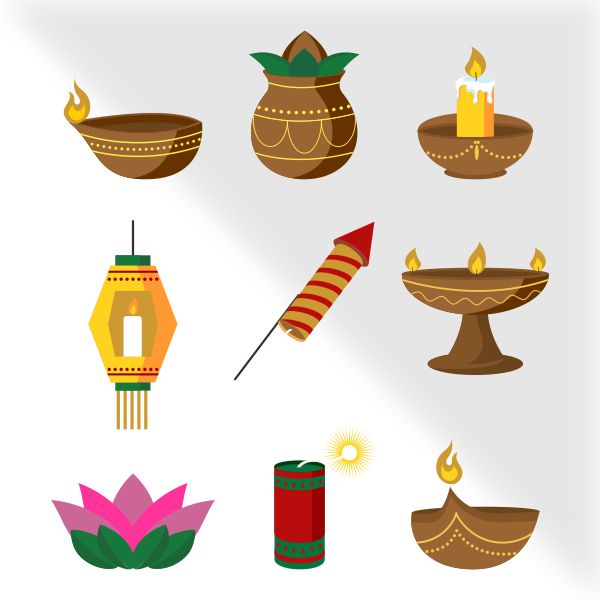 Happy Diwali sticker poster design in CDR file download for free