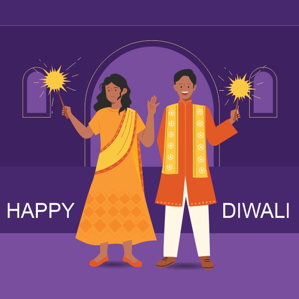 Happy diwali Vector Character girl and Boy Celebrate diwali Creative Design For Free In CDR file