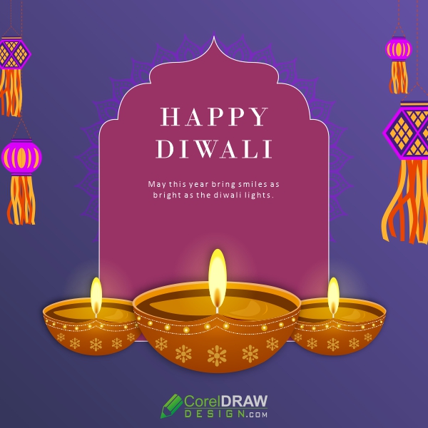 Happy diwali Vector Creative Design For Free In CDR file