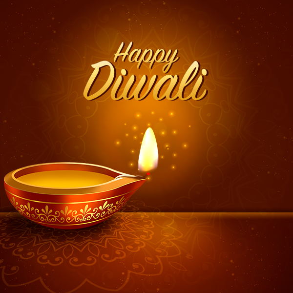 Happy Diwali with Diya Beautiful Background Free PSD 