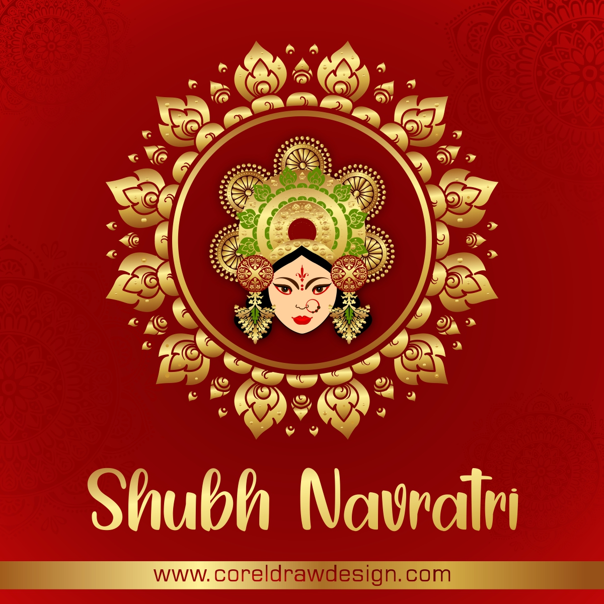 Happy Durga Puja Subh Navratri Happy Dussehra Festival Indian Religious Banner Background Premium Vector