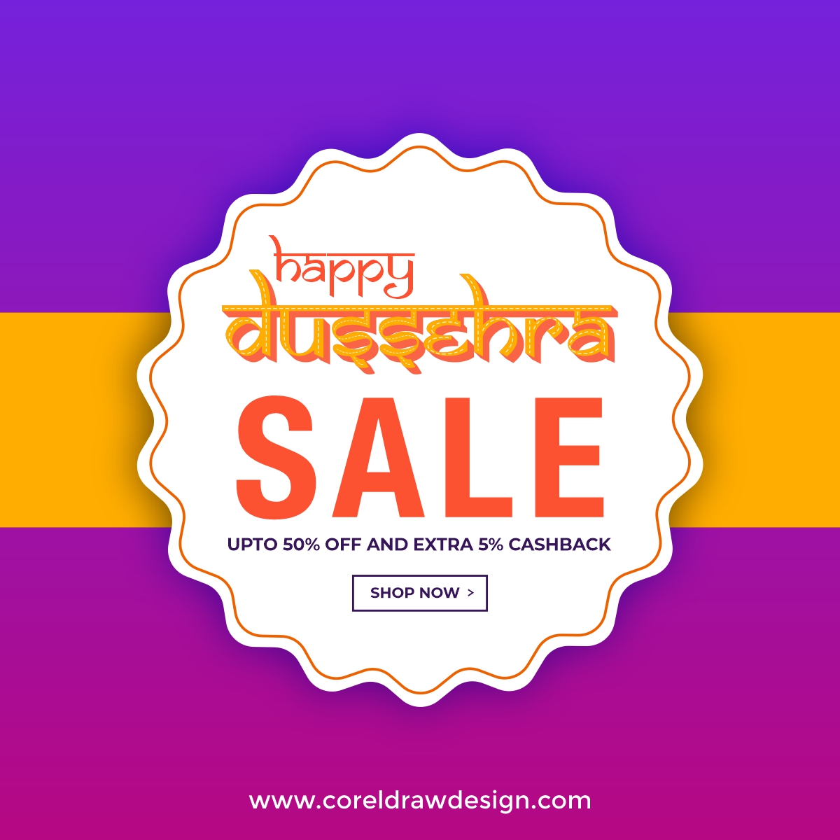 Happy Dussehra Sale Discount Banner Free Cdr