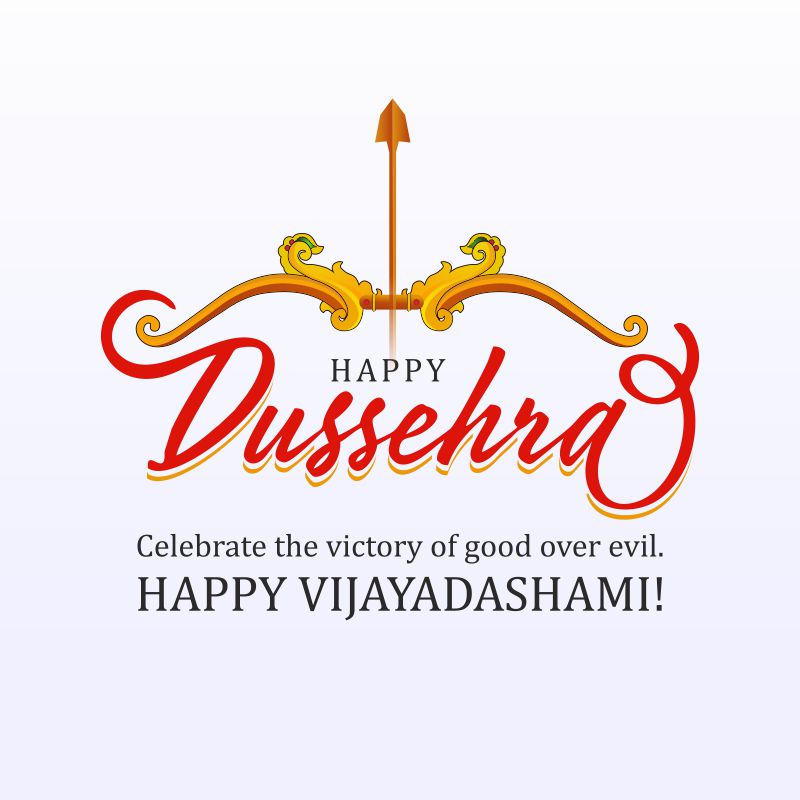 Happy Dussehra Social Media Wishes Template Vector 