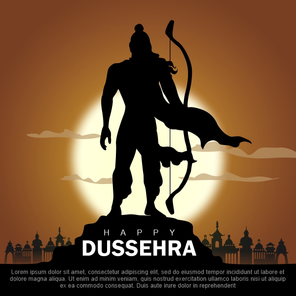 Happy Dussehra Vector Creative Design For Free In CDR file