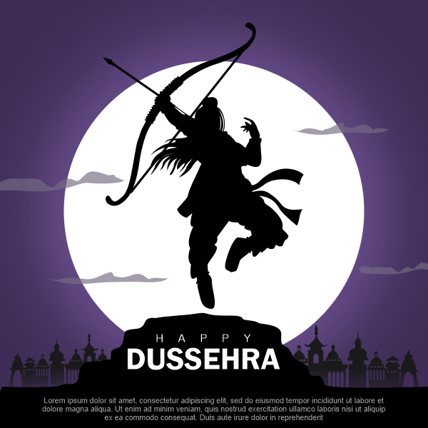 Happy Dussehra Vector Design & Creativity For Free In CDR file