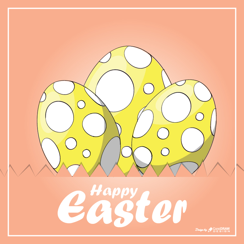 Happy Easter Yellow Background Sky With Egg Download Free Ai & EPS File Trending 2021 Template