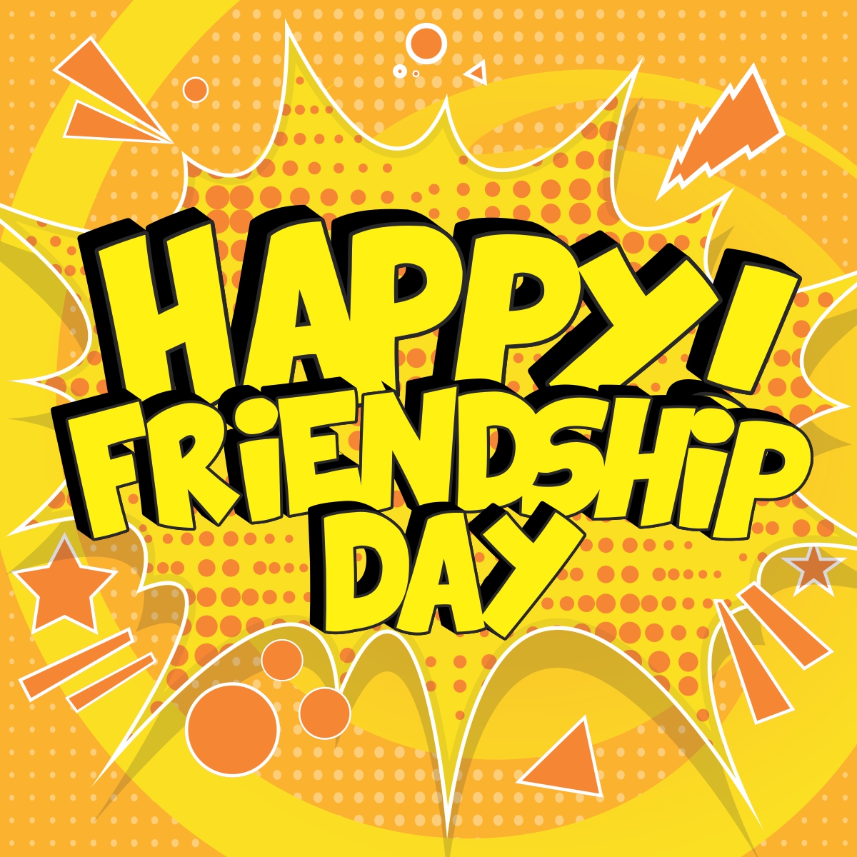 Happy Friendship Day Comical Stylish Greeting