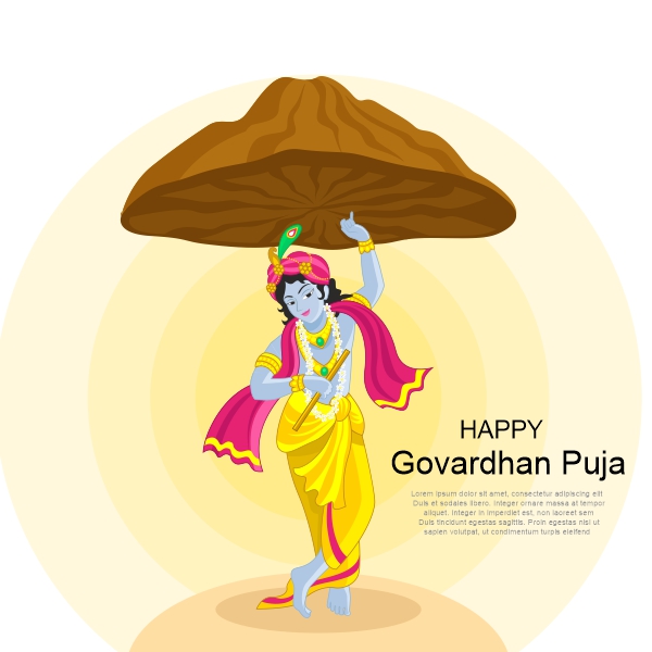 Happy Govardhan Puja Flat Vector Design Download For Free