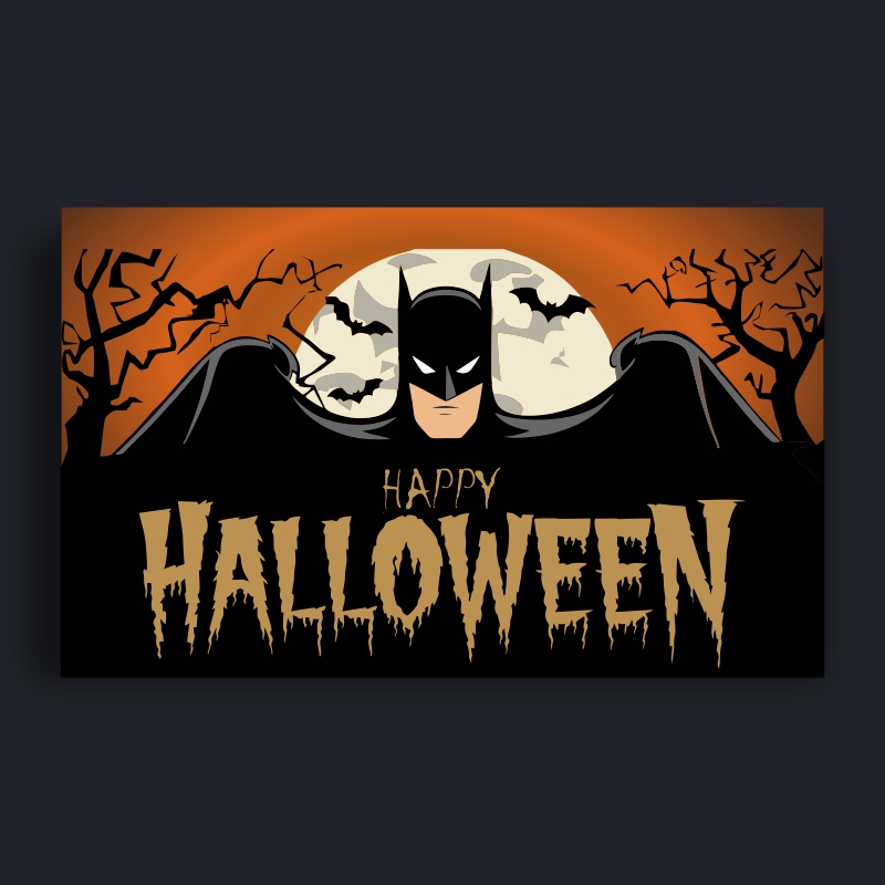 Happy Halloween Batm Man Theme Celebration Banner CDR Download For Free