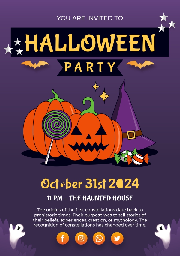 Happy Halloween Party Flyer Design Vector CDR Download For Free