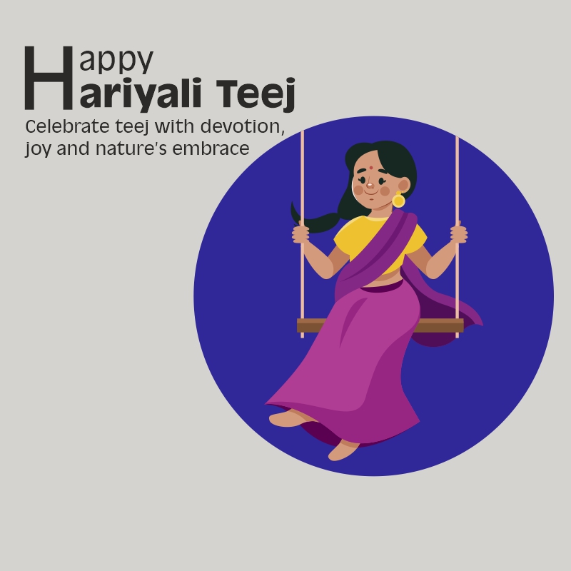 Happy Hariyali Teej Greeting Vector Banner Download For Free With Free CDR