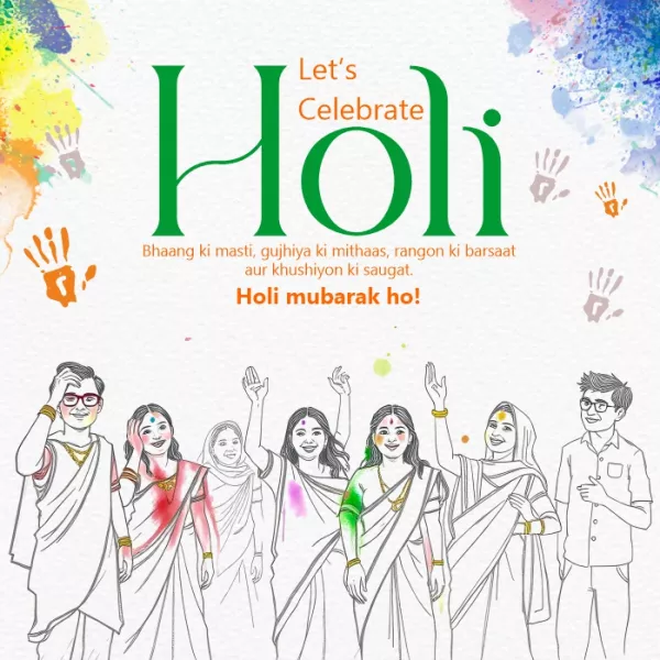 Happy Holi 2025 Free Greeting and Wishing Ready to use CDR File Download Now