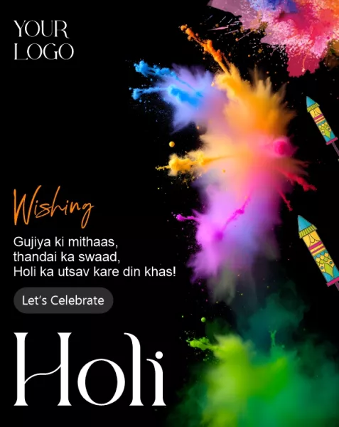 Happy Holi 2025 Trending Wishing Greeting Vector Template CDR Download For Free